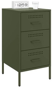 Mesa de cabeceira 36x39x68 cm aço verde-azeitona