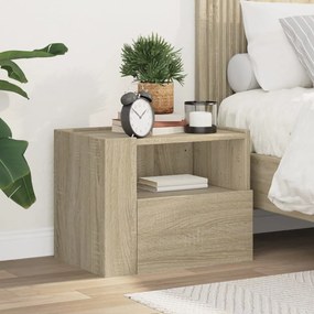 vidaXL Mesa de cabeceira de parede 45x30x35 cm carvalho sonoma