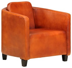 vidaXL Poltrona de couro genuíno cor bronze