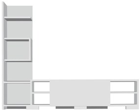 Móvel de TV Pera com Estante Incorporada – 160x29,5x120 cm – Branco -