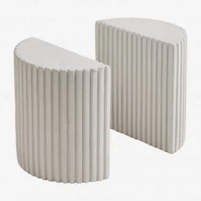 Suporte De Livros Em Cimento Morbel Branco - Sklum