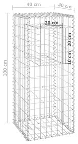 Postes/cestos gabião 2 pcs 40x40x100 cm ferro