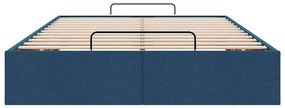 Estrutura de cama otomana sem colchão 120x200 cm tecido azul