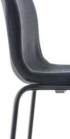 Conjunto de 2 bancos de bar Hoover em tecido e com estrutura preta 43 x 100 x 48 cm Preto