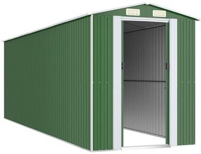 Abrigo de jardim 192x606x223 cm aço galvanizado verde