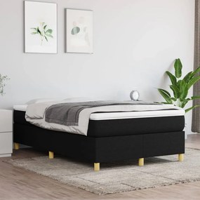 vidaXL Estrutura de cama com molas 120x200 cm tecido preto