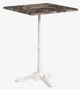 Mesa De Bar Quadrada Em Pedra Natural Azteca 60 X 60 Cm & Mármore Castanho Emperador - Branco Glacial - Sklum