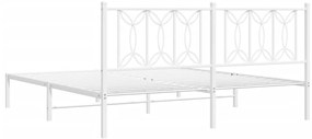 Estrutura de cama com cabeceira 183x213 cm metal branco