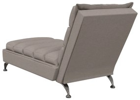 Chaise lounge com almofadões tecido cinzento-acastanhado