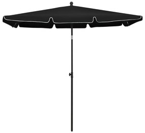 Guarda-sol de jardim com mastro 210x140 cm preto