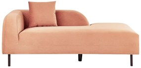Chaise-longue à esquerda em veludo rosa pêssego LE CRAU Beliani