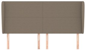 Cabeceira cama abas tecido 183x23x118/128 cm cinza-acastanhado
