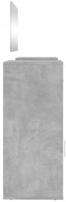 Conj. de toucador 4 pcs derivados de madeira cinzento cimento