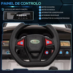 Carro Elétrico SUV para Crianças de 3-6 Anos Carro de Bateria 12V com 2 Motores Controlo Remoto Faróis Buzina Bluetooth Música USB e Abertura de Porta