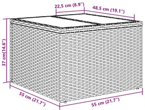 Conjunto de Sofá de Jardim vidaXL com 7 Peças e Almofadas Marrom Ratta