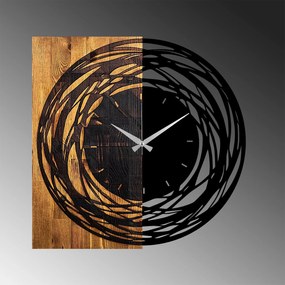 Relógio de Parede Decorativo Mas-039 – Nogueira Clara e Preto – 58 x 3