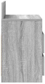 Mesa de cabeceira com 2 gavetas 40x33x60 cm cinzento sonoma