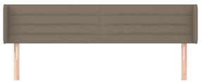 Cabeceira cama abas tecido 163x16x78/88 cm cinzento-acastanhado