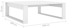 Mesa de centro 100x100x35 cm contraplacado branco