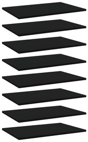 vidaXL Prateleiras para estante 8 pcs 60x40x1,5cm contraplacado preto