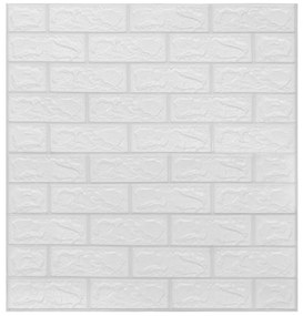 Papel de parede 3D autoadesivo tijolos 20 pcs branco