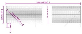 Cerca de arame 1,6x10 m antracite