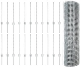 Cerca de Fio Soldado com 22 Postes U Prata 0.6x50 m Aço