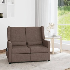 vidaXL Sofá de massagens reclinável 2 lugares tecido cinza-acastanhado