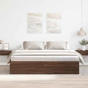 Estrutura de cama super king size 180x200 cm carvalho castanho