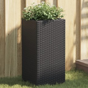 vidaXL Vaso/floreira de jardim 2 pcs 30x30x60 cm vime PE preto