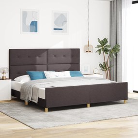 Estrutura de Cama vidaXL Castanho Escuro 200x200 cm Tecido