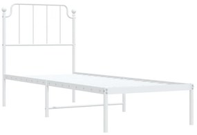 Estrutura de cama com cabeceira 80x200 cm metal branco