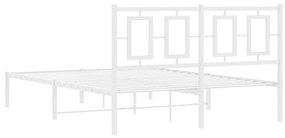 Estrutura de cama com cabeceira 140x190 cm metal branco