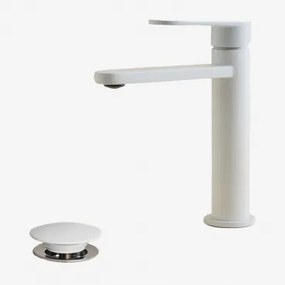 Conjunto De Torneira De Pia De Latão Alameda E Válvula De Drenagem De Pia Click-clack De Aço Inoxidável E Latão Orveta. Branco - Sklum