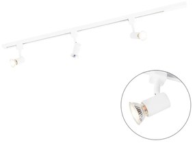 Sistema de calhas moderno com 3 focos monofásicos branco - Jeany Moderno