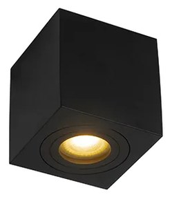 Foco de teto quadrado moderno preto - Capa