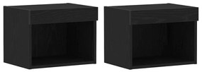 Prateleira Flutuante vidaXL 2 pcs Carvalho Preto 40x28,5x40 cm Madeira