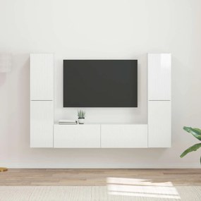 vidaXL Conjunto de móvel de TV 6 pcs Branco Brilhante
