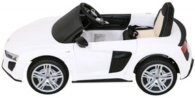 Carro elétrico para Crianças 12V Audi R8 LIFT Rodas Espuma EVA, Assento couro ecológico Branco
