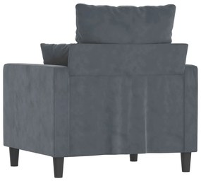 Poltrona 60 cm veludo verde-escuro