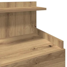 Mesa de cabeceira com 2 gavetas carvalho artesanal 40x36,5x62 cm