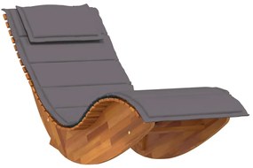 Camas de sol balanço com almofadas 2 pcs Madeira sólida de acácia