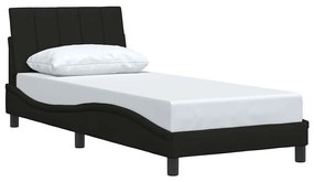 Estrutura de cama sem colchão 90x190 cm tecido preto