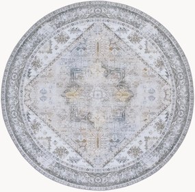 Tapete redondo artesanal de pelo curto lavável Kushim