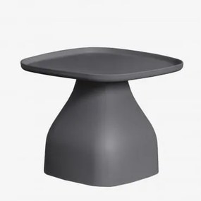 Mesa Auxiliar Para Jardim Quadrada 50x50 Cm Em Polipropileno Jubarri Cinza Grafito & ↑38 Cm - Sklum