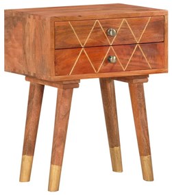 vidaXL Mesa de cabeceira 43x30x58 cm madeira de mangueira maciça