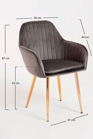 Cadeira Chic Golden - Cinza escuro