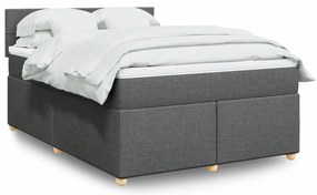Cama com molas/colchão 160x200 cm tecido cinzento-escuro