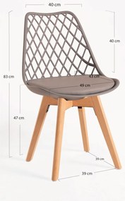 Pack 4 Cadeiras Mima - Taupe