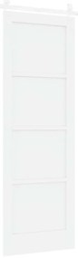 Porta deslizante vidaXL com conjunto de ferragens branca 73,5x211 cm m
